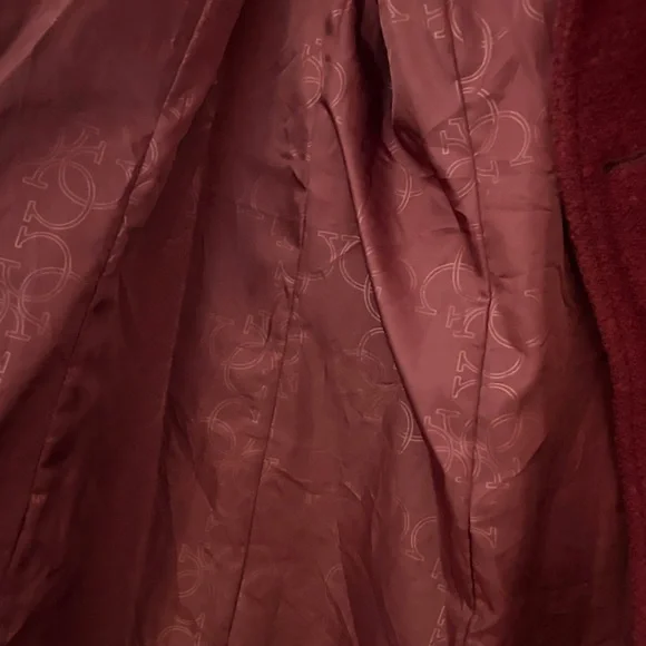 Guess Women's Burgundy Pea Coat Size 1X - Picture 6 of 6